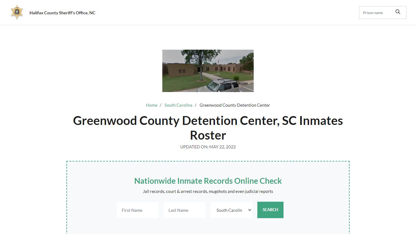 Greenwood County Detention Center , SC Inmates Roster